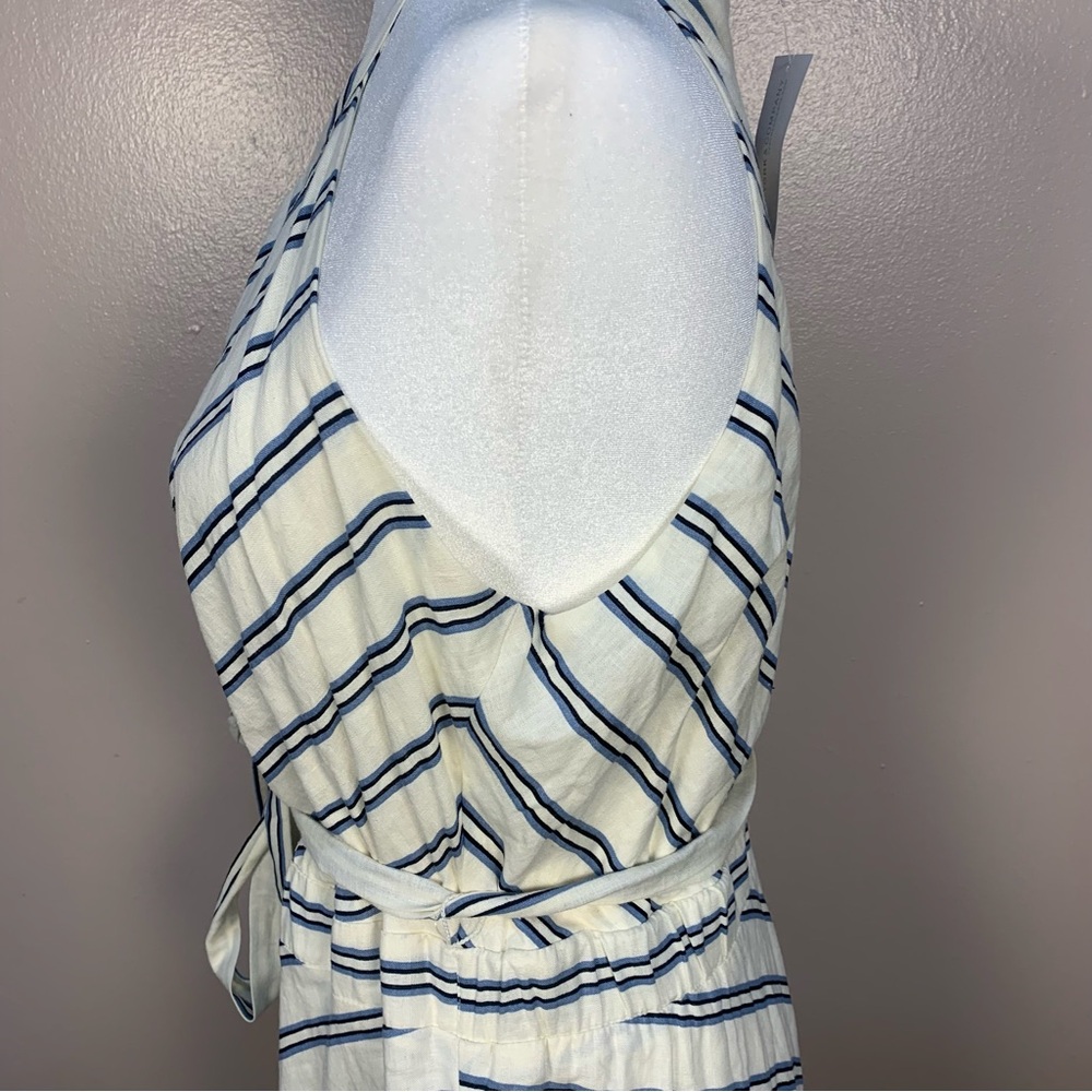 New York & Company Striped Linen Blend Halter Midi Dress - Picture 7 of 11